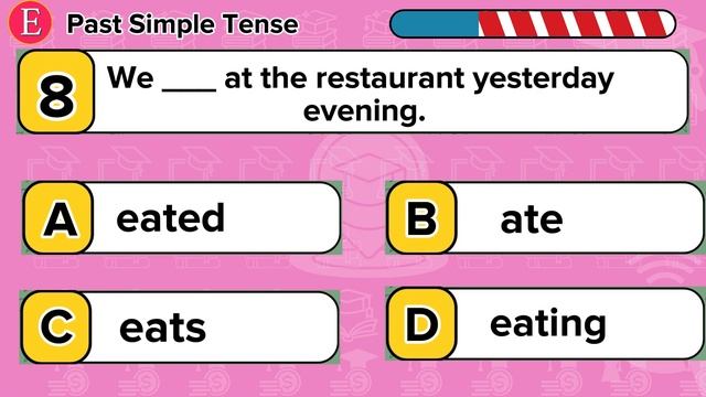 English Grammar Quiz : Past Simple Tense | Check Your English Level смотреть онлайн