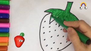 Как рисовать 🍓Клубнику🍓 | Клубничная раскраска | Как рисовать клубнику