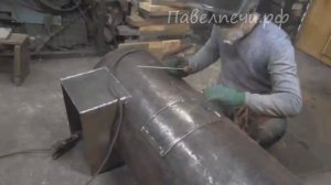 Печь для бани из трубы со стеклянной дверкой