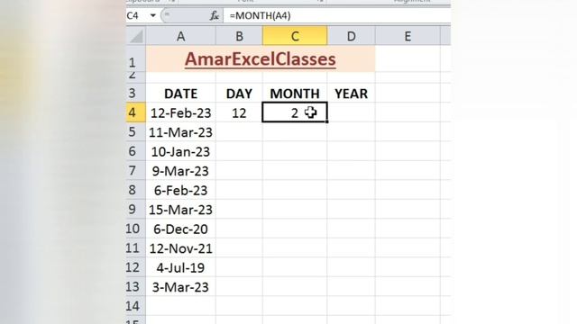 How to extract Day, Month and Year from date by formulas || Easy Tricks || AmarExcelClasses смотреть онлайн