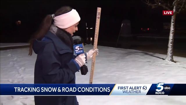 How much snow fell after winter storm moved through Oklahoma? смотреть онлайн