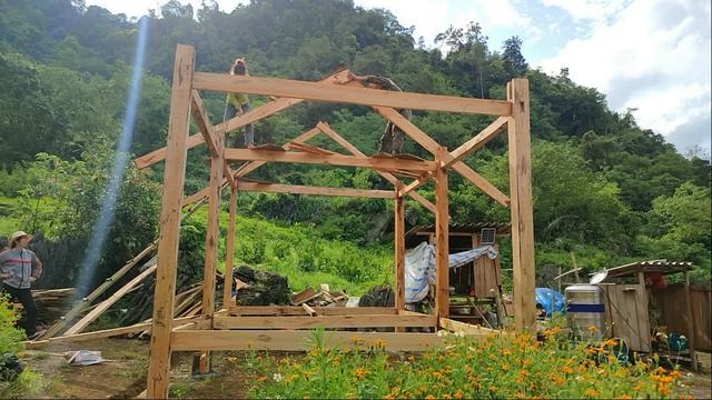 Build a new wooden house, frame and assemble the roof. Part 3 смотреть онлайн