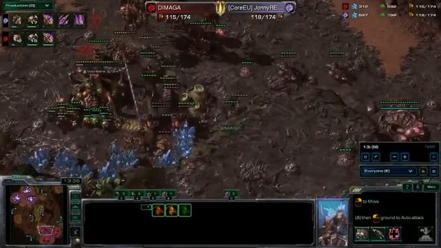 SC2 Dimaga vs JonnyREcco ZvZ Starcraft 2 GamePlay смотреть онлайн