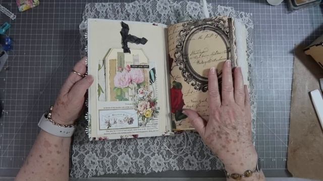 EASY FABRIC COVER FOR VINTAGE BOOK ~ FINAL FLIP THROUGH смотреть онлайн