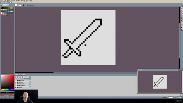 40. Drawing a sword. PIXEL ART Master Course