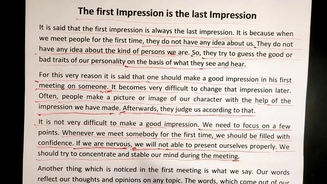 First impression is Last impression paragraph || #essay смотреть онлайн