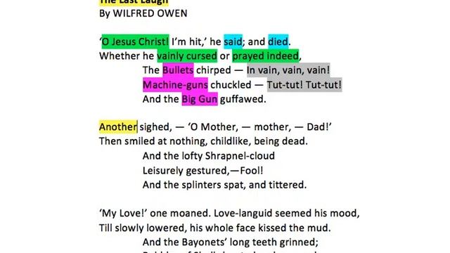 Brief Analysis - 'The Last Laugh' by Wilfred Owen смотреть онлайн