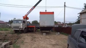 с чего начинается стройка. привезли контейнер на участок