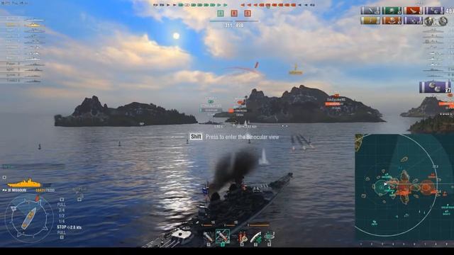 WOWS Missouri 120k damage, 3 kills, 30 planes смотреть онлайн