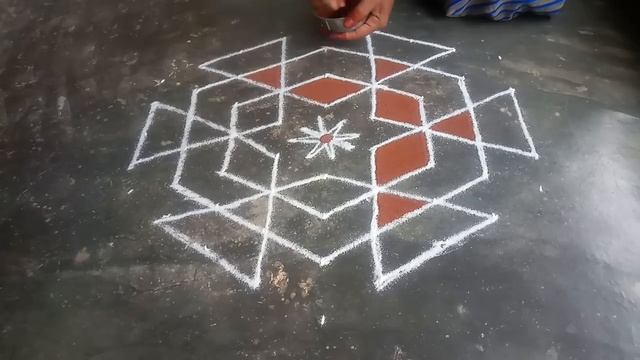 Aani matham Vanna Kolam// Pandaga muggulu//easy rangoli//75//9*5 middle смотреть онлайн