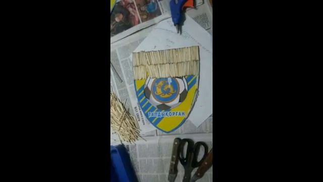 Сіріңкемен жасалған эмблема,эмблема из спичек(Жетысу фк),Jetisu emblem made of matches #фкЖетысу