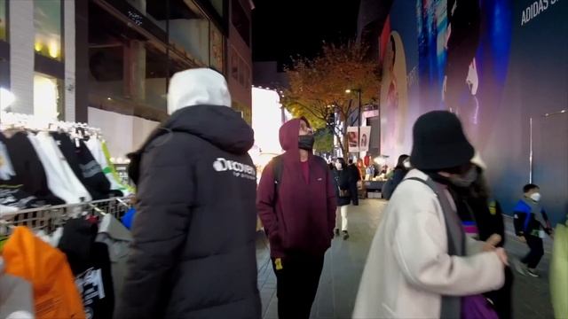 Korea Walking Tour Vlog - Walk Shopping, Korean Food Street, Night Market  In Seoul 서울 명동 거리 明洞ソウル旅