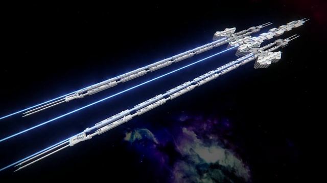SpaceEngineers 5.95 km class battleship type space station main gun firing scene смотреть онлайн