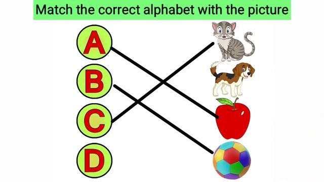 A B C D | match alphabet with picture | a b c d e f g | LKG english worksheets 1 | Education Vandar смотреть онлайн