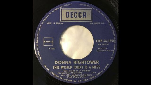 Donna Hightower - This world today is a mess - 1972 смотреть онлайн