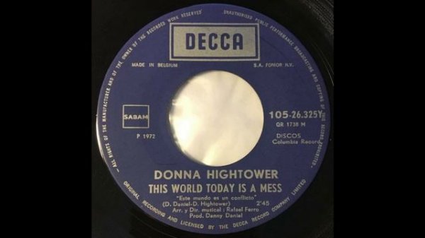 Donna Hightower - This world today is a mess - 1972