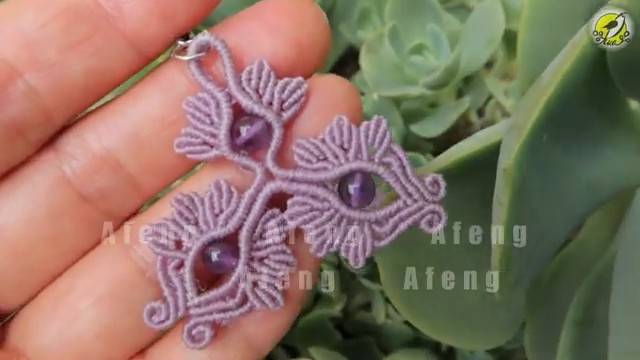 Macrame By Afeng： 2023-10｜Macrame Tutorial｜Macrame Earrings｜编绳｜DIY｜