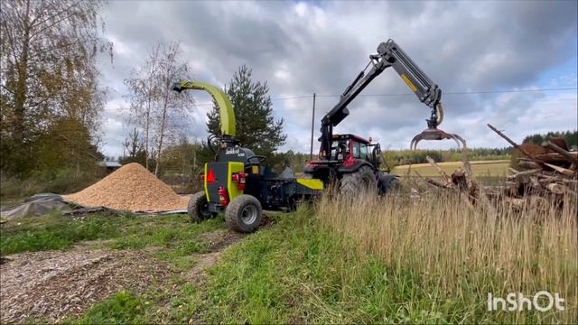 Мощный финский измельчитель древесины JUNKKARI HJ-500 смотреть онлайн