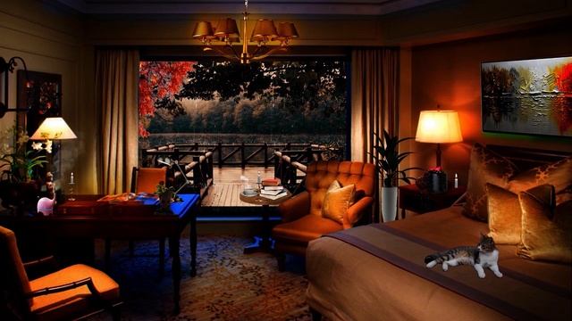 Soothing Autumn Rain Sound On Window ! Romanticizing The Final Days Of Autumn - ASMR Rain On Window