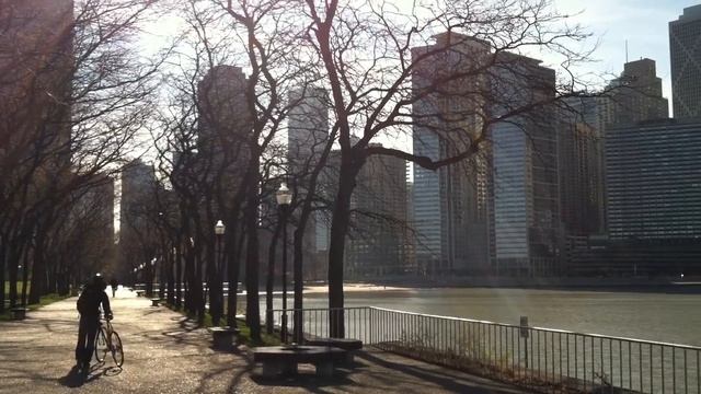Chicago Downtown View from Pic Milton Olive Park. Nov 05,2011. смотреть онлайн