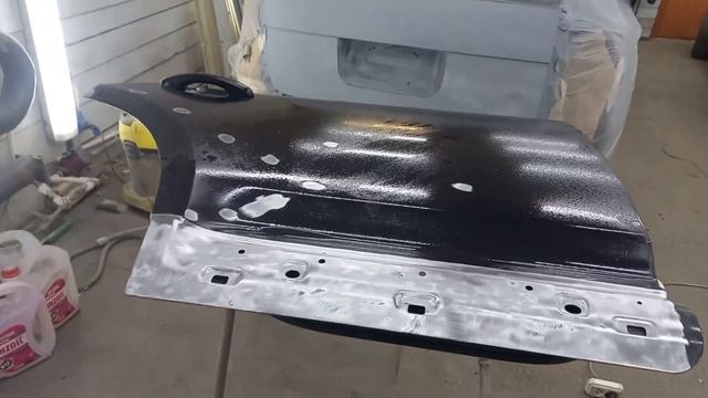 Ремонт крыла и двери Порше, подготовка к покраске. смотреть онлайн