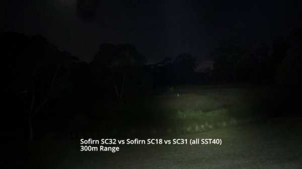 Flashlight Comparison Beamshots   Sofirn SC32 vs SC18 vs SC31 Pro