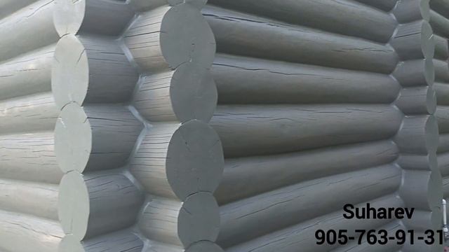 Шлифовка сруба  тёплый шов и покраска краской Пинотекс экстрим Pinotex Extreme