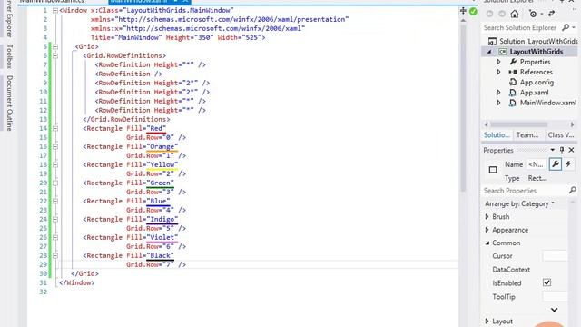 02.XAML Rapid Tutorial - Panels - 02.Grid Rows and Columns Demo смотреть онлайн