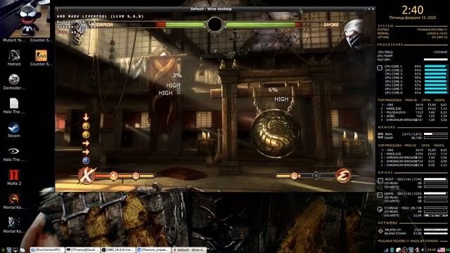 Stream - Mortal Kombat 9. PS4 Linux Fedora 31. Webcam & mic смотреть онлайн