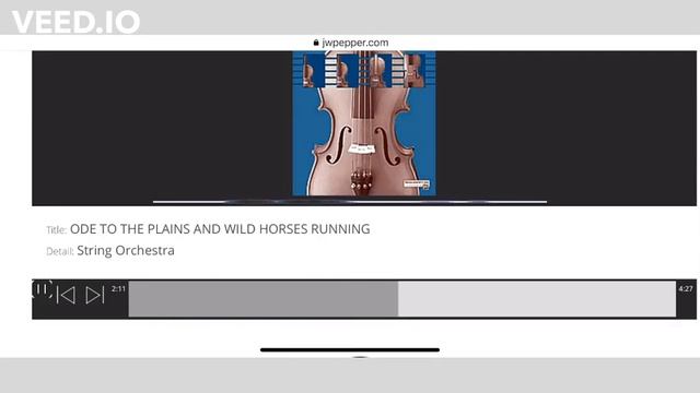 "Ode to the Plains and Wild Horses Running" by Robert Kerr (2nd Violin) смотреть онлайн