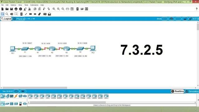 Packet Tracer V7.2 - Verifying IPv4 and IPv6 Addressing смотреть онлайн