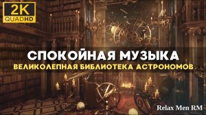 2К Великолепная библиотека астрономов🔭Спокойная музыка🪐красивое видео для фона