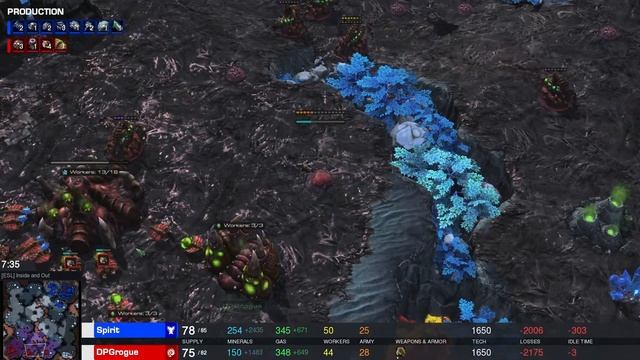 StarCraft 2: Early Game Roach Push (Rogue vs Spirit) смотреть онлайн