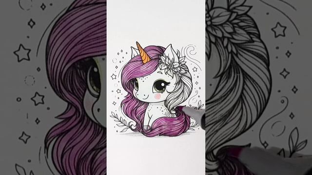 Как раскрасить Единорога/раскраска для детей смотреть онлайн