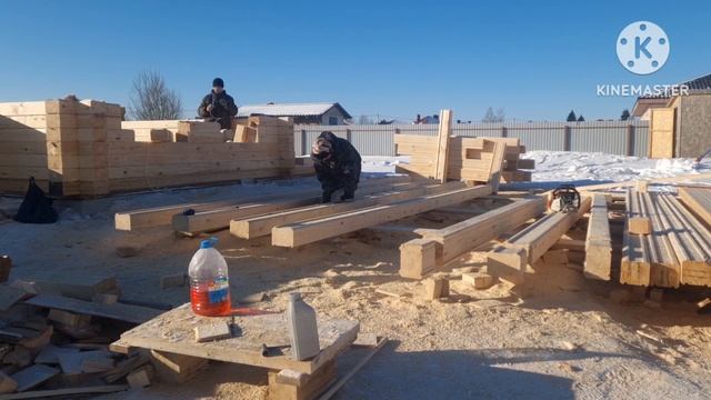 Дом из бруса. 3 часа на стройке за 5 минут. смотреть онлайн