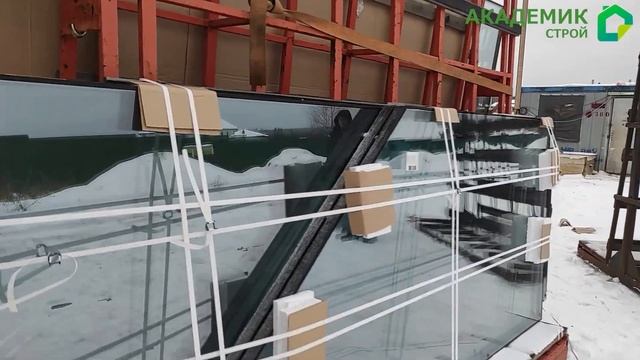 Монтаж безрамного остекления. Строительство дома в КП "Лето" смотреть онлайн