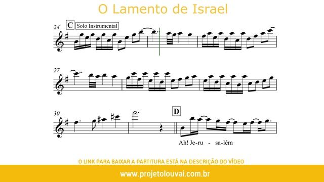 O Lamento de Israel (Tom Facilitado) - Sérgio Lopes - Partitura para Flauta Transversal - GRÁTIS смотреть онлайн
