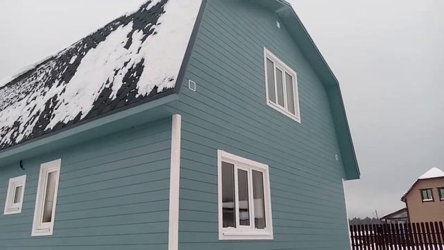 Каркасный дом с мансардой и балконом 7х8м #строительство #дом #тверь #каркасныйдом #баня смотреть онлайн