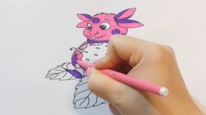 Раскраска лунтика для детей. Как раскрасить Лунтика. Учим цвета