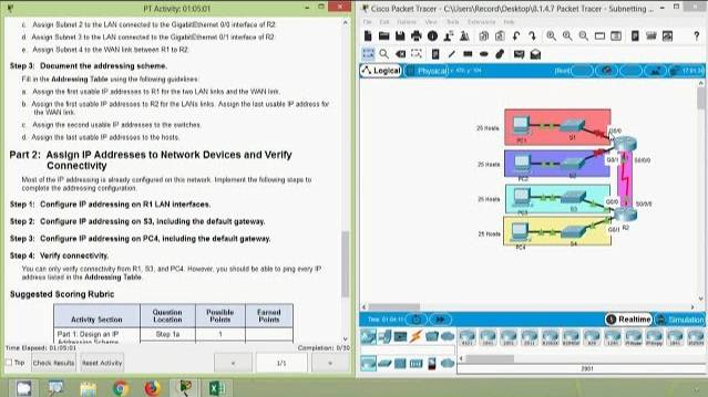Packet Tracer - Subnetting Scenario смотреть онлайн