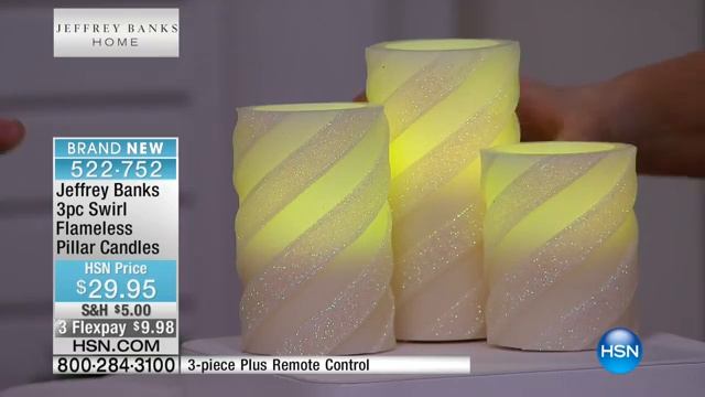 Jeffrey Banks 3piece Swirl Flameless Candles смотреть онлайн