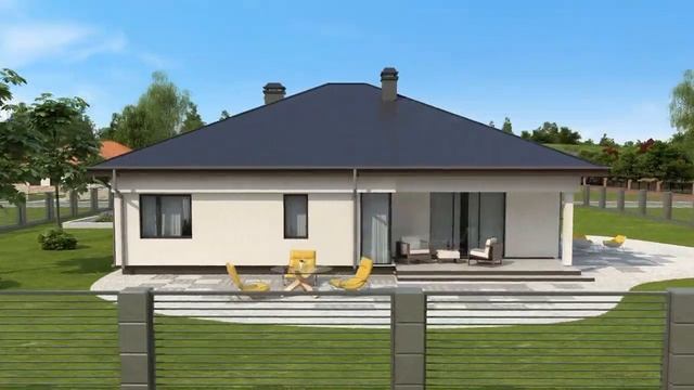 Z200 L +100 - Gotowy projekt domu parterowego we współczesnym stylu do 140 m2 смотреть онлайн