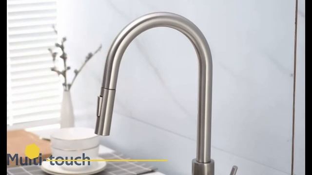 MAX Faucets | Smart Touch Kitchen Faucet Single Handle Pull-Out Brushed Nickel Finish смотреть онлайн