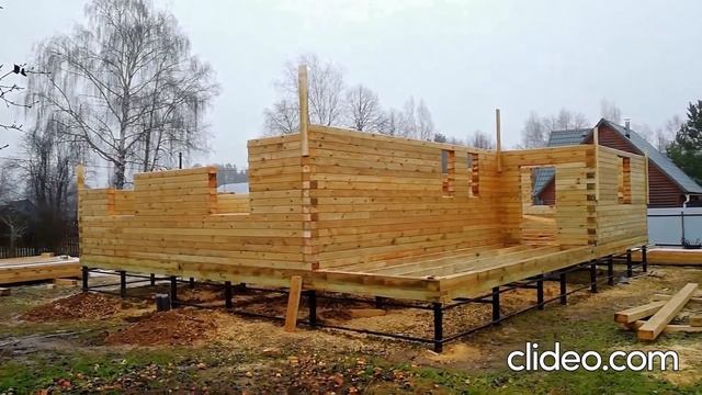 Сруб дома из профилированного бруса Лилия смотреть онлайн