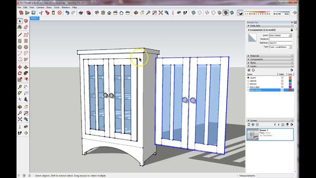 Sketchup Scenes, layers and animation for your bookcase смотреть онлайн