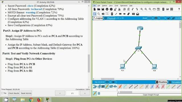 Configure a Simple Network Using Packet Tracer смотреть онлайн