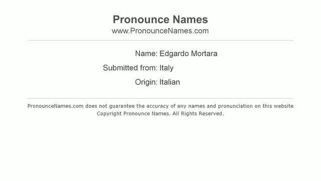 How to pronounce Edgardo Mortara (Italian/Italy) - PronounceNames.com смотреть онлайн