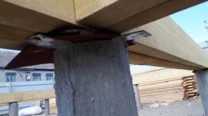 Деревянная обвязка по буронабивным сваям