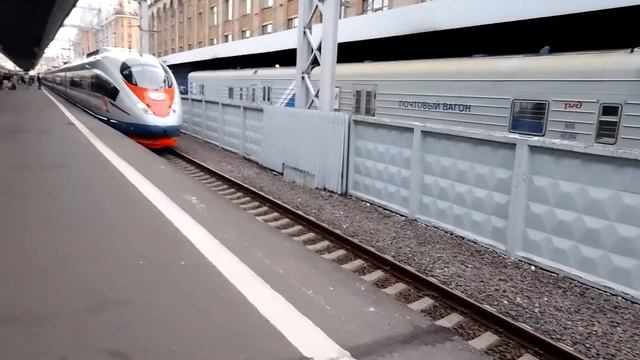 отправление высокоскоростного поезда эв2-04 (сапсан) с поездом 755 спб- Москва с московского вокзал смотреть онлайн