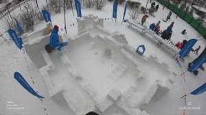 Part 4.1. Снегостроим большую снежную крепость с горкой! Timelapse (таймлапс) 2024.